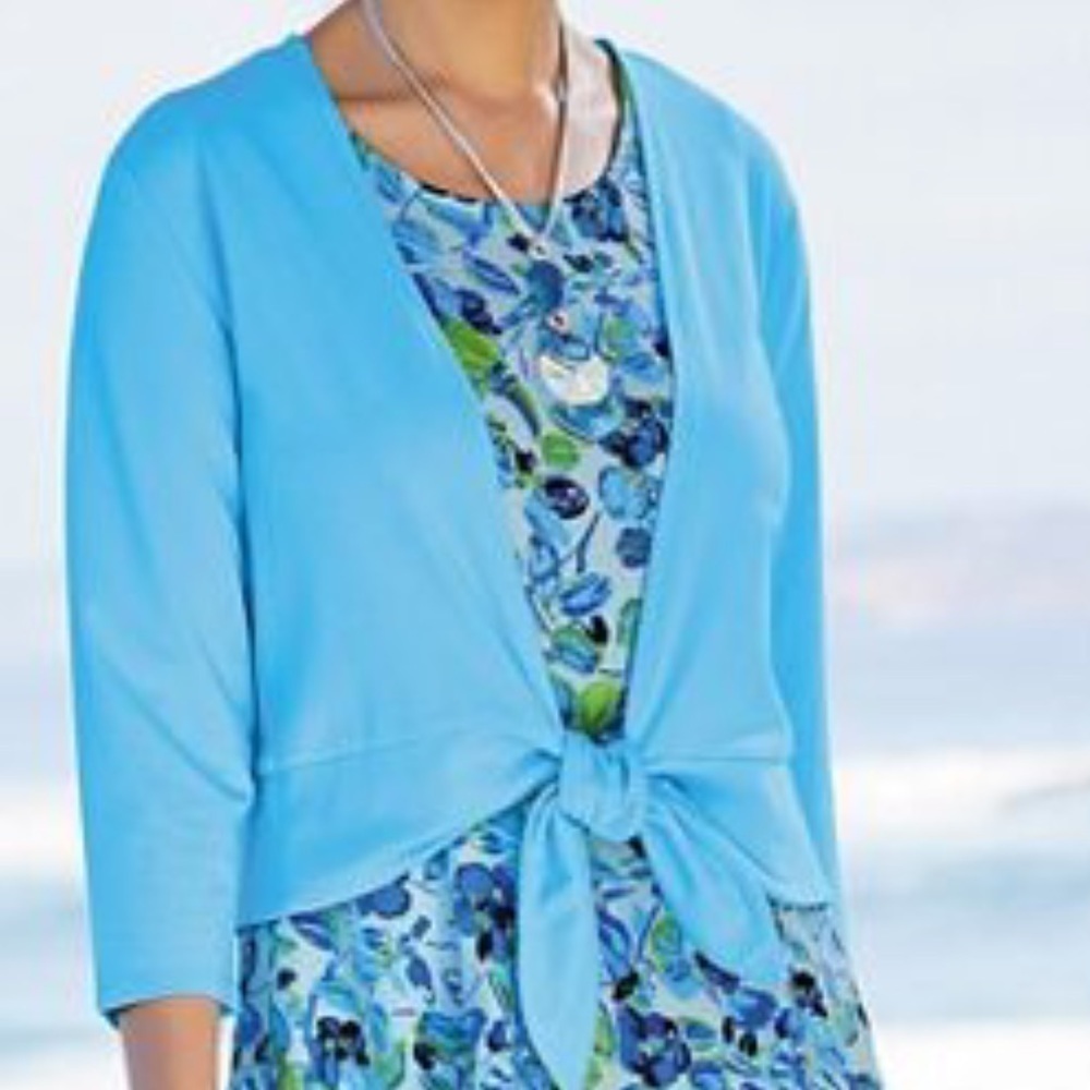 Draper's &Damon's Destination Knits Printed Shrug